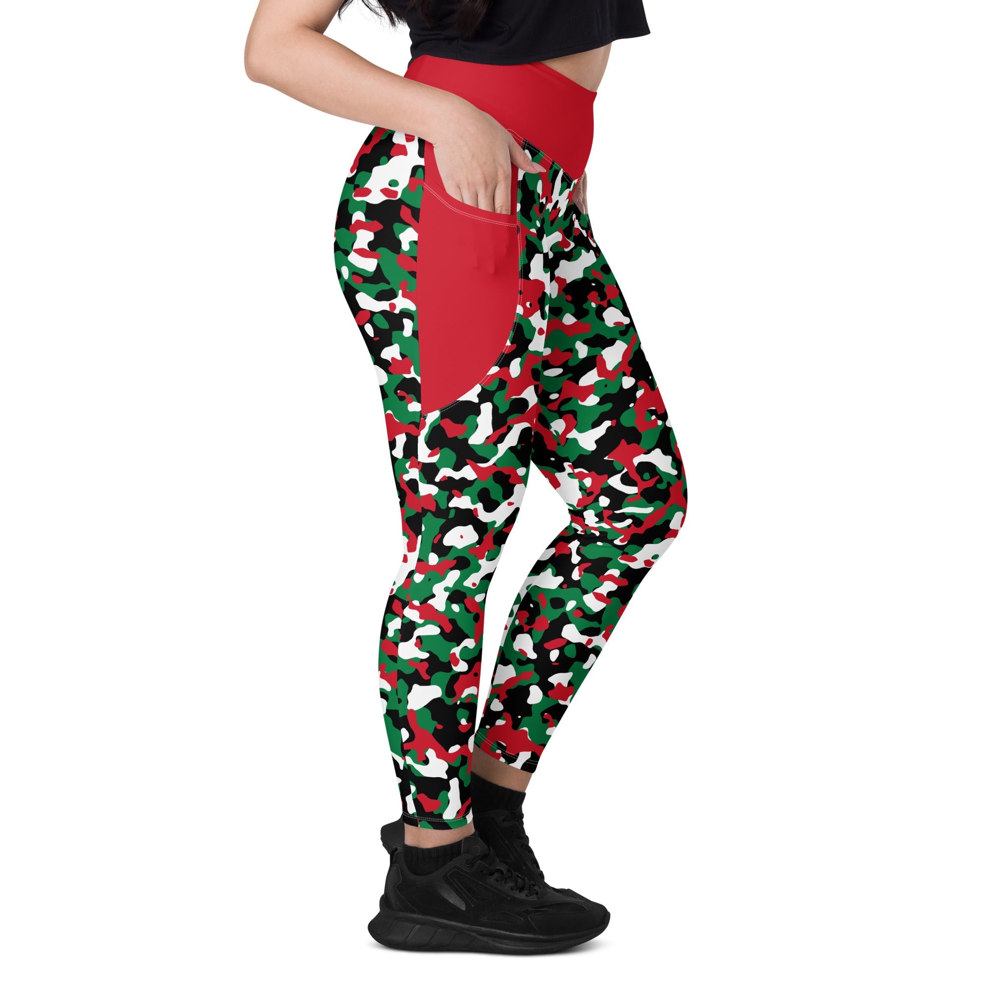 Palestine Flag Camo Leggings with pockets - Conscious Apparel Store