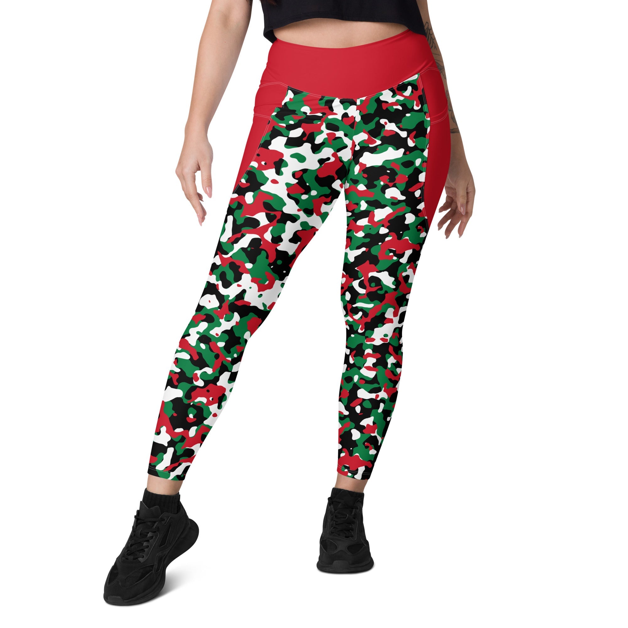 Palestine Flag Camo Leggings with pockets - Conscious Apparel Store