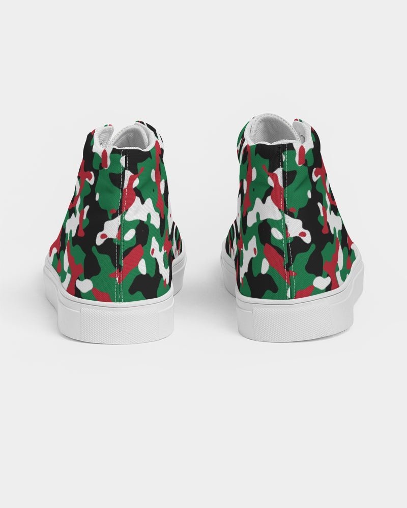 Palestine Flag Camo Men's Hightop Canvas Shoe - Conscious Apparel Store