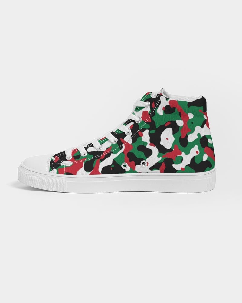 Palestine Flag Camo Men's Hightop Canvas Shoe - Conscious Apparel Store