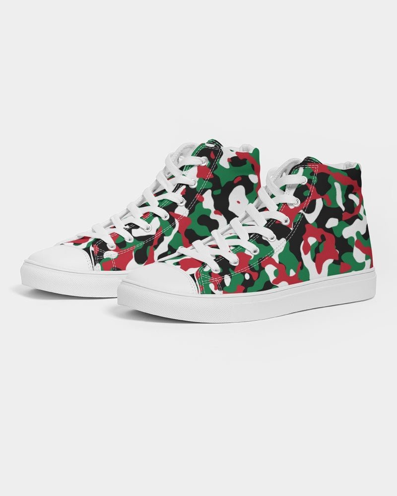 Palestine Flag Camo Men's Hightop Canvas Shoe - Conscious Apparel Store