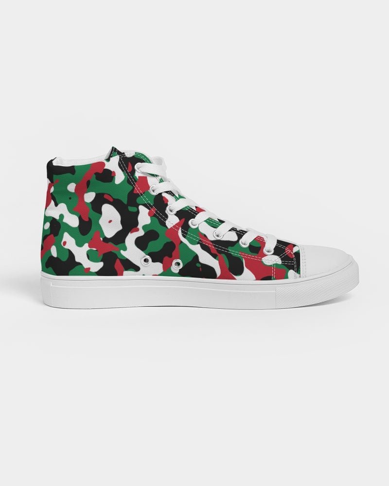 Palestine Flag Camo Men's Hightop Canvas Shoe - Conscious Apparel Store