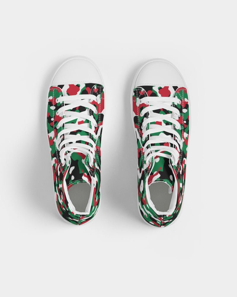 Palestine Flag Camo Men's Hightop Canvas Shoe - Conscious Apparel Store