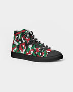 Palestine Flag Camo Men's Hightop Canvas Shoe - Black - Conscious Apparel Store