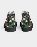 Palestine Flag Camo Men's Hightop Canvas Shoe - Black - Conscious Apparel Store