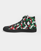 Palestine Flag Camo Men's Hightop Canvas Shoe - Black - Conscious Apparel Store