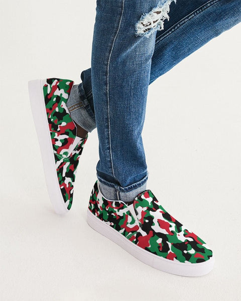Palestine Flag Camo Men's Slip - On Canvas Shoe - Conscious Apparel Store
