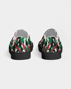 Palestine Flag Camo Men's Slip - On Canvas Shoe - Black - Conscious Apparel Store