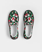 Palestine Flag Camo Men's Slip-On Canvas Shoe - Black - Conscious Apparel Store