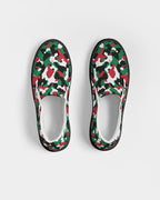 Palestine Flag Camo Men's Slip - On Canvas Shoe - Black - Conscious Apparel Store