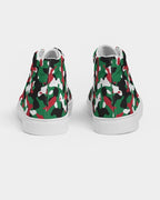 Palestine Flag Camo Women's Hightop Canvas Shoe - Conscious Apparel Store