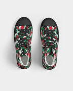 Palestine Flag Camo Women's Hightop Canvas Shoe  - Black - Conscious Apparel Store