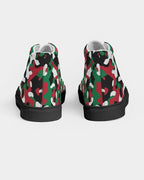 Palestine Flag Camo Women's Hightop Canvas Shoe - Black - Conscious Apparel Store