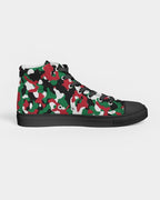 Palestine Flag Camo Women's Hightop Canvas Shoe - Black - Conscious Apparel Store