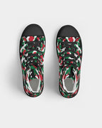 Palestine Flag Camo Women's Hightop Canvas Shoe - Black - Conscious Apparel Store