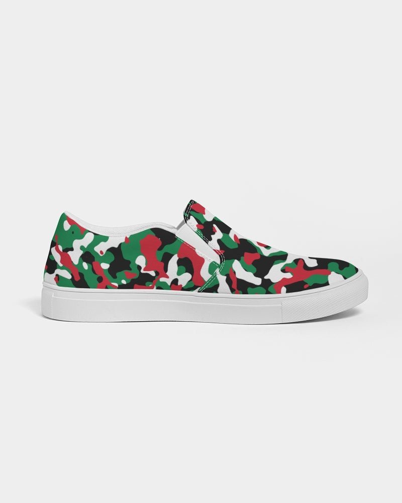 Palestine Flag Camo Women's Slip-On Canvas Shoe - Conscious Apparel Store