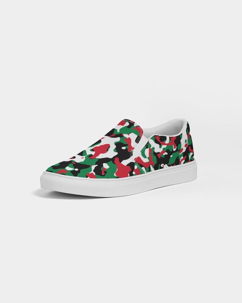 Palestine Flag Camo Women's Slip-On Canvas Shoe - Conscious Apparel Store