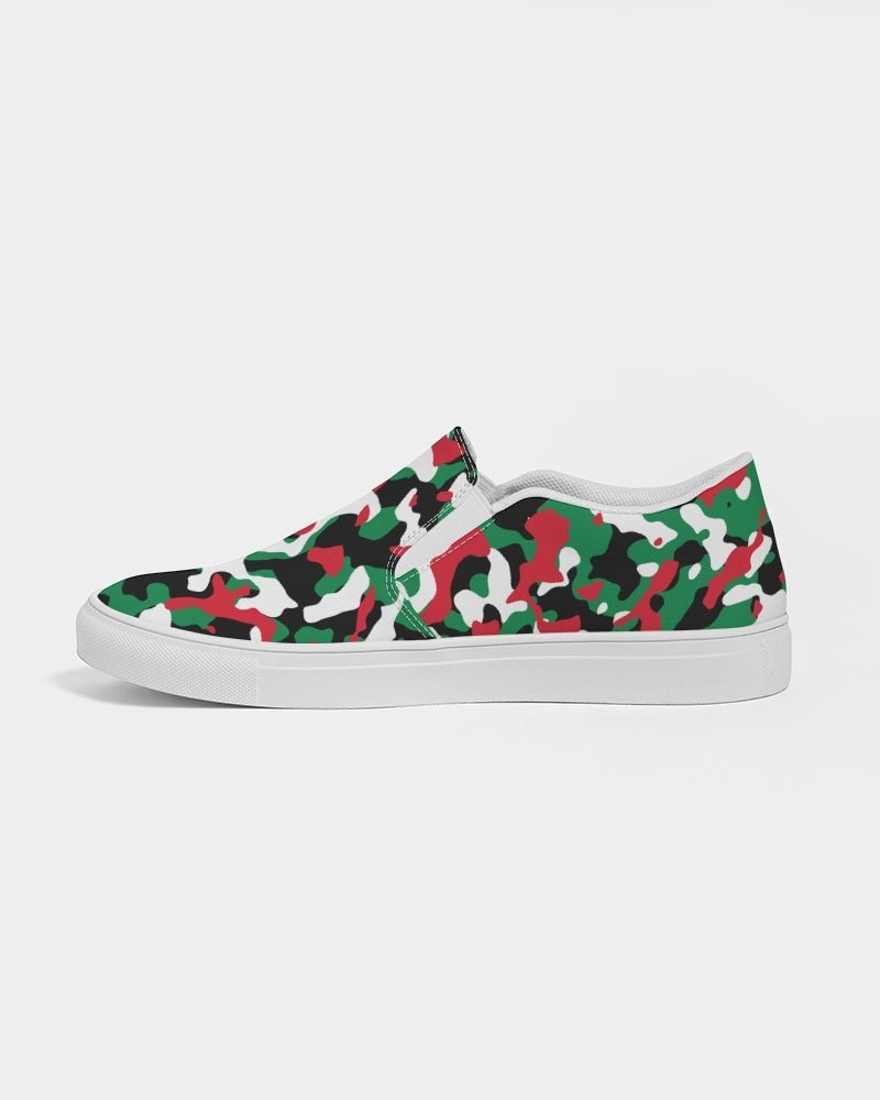 Palestine Flag Camo Women's Slip-On Canvas Shoe - Conscious Apparel Store