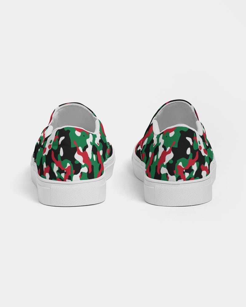 Palestine Flag Camo Women's Slip - On Canvas Shoe - Conscious Apparel Store