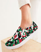 Palestine Flag Camo Women's Slip - On Canvas Shoe - Conscious Apparel Store