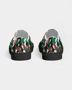 Palestine Flag Camo Women's Slip - On Canvas Shoe - Black - Conscious Apparel Store