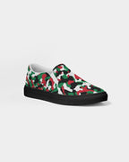 Palestine Flag Camo Women's Slip-On Canvas Shoe - Black - Conscious Apparel Store