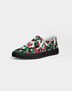 Palestine Flag Camo Women's Slip - On Canvas Shoe - Black - Conscious Apparel Store