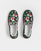 Palestine Flag Camo Women's Slip - On Canvas Shoe - Black - Conscious Apparel Store
