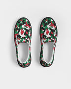Palestine Flag Camo Women's Slip-On Canvas Shoe - Black - Conscious Apparel Store