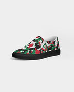 Palestine Flag Camo Women's Slip-On Canvas Shoe - Black - Conscious Apparel Store