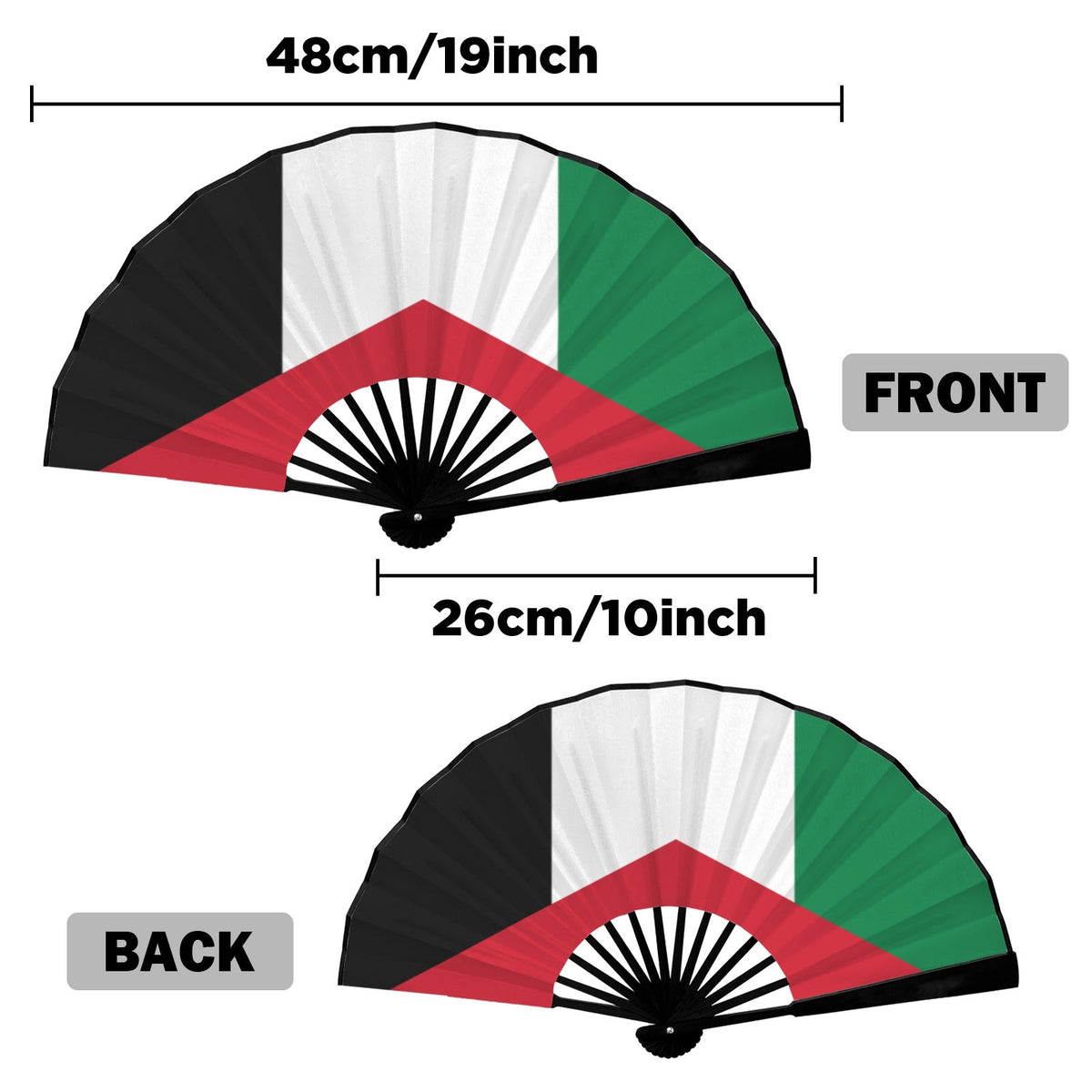 Palestine Flag Double-Sided Custom Folding Fan - Conscious Apparel Store