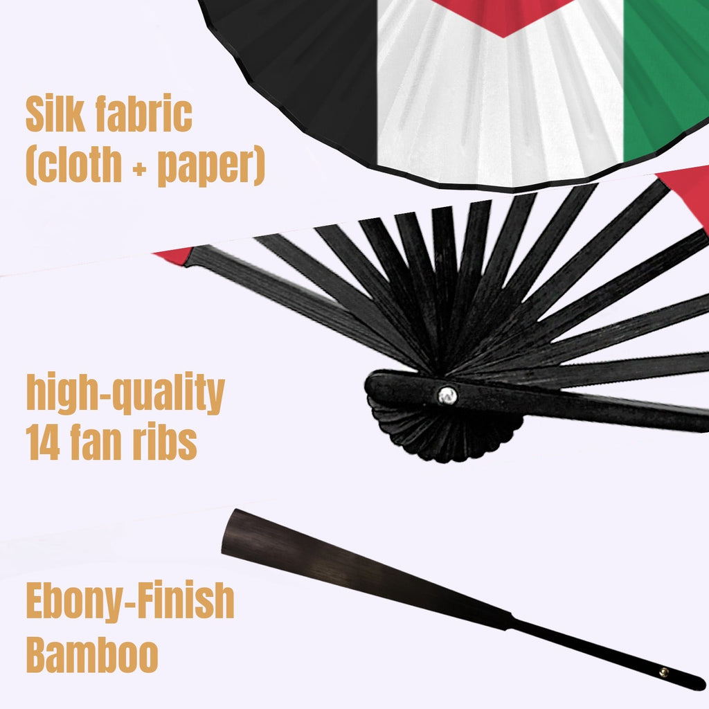 Palestine Flag Double-Sided Custom Folding Fan - Conscious Apparel Store
