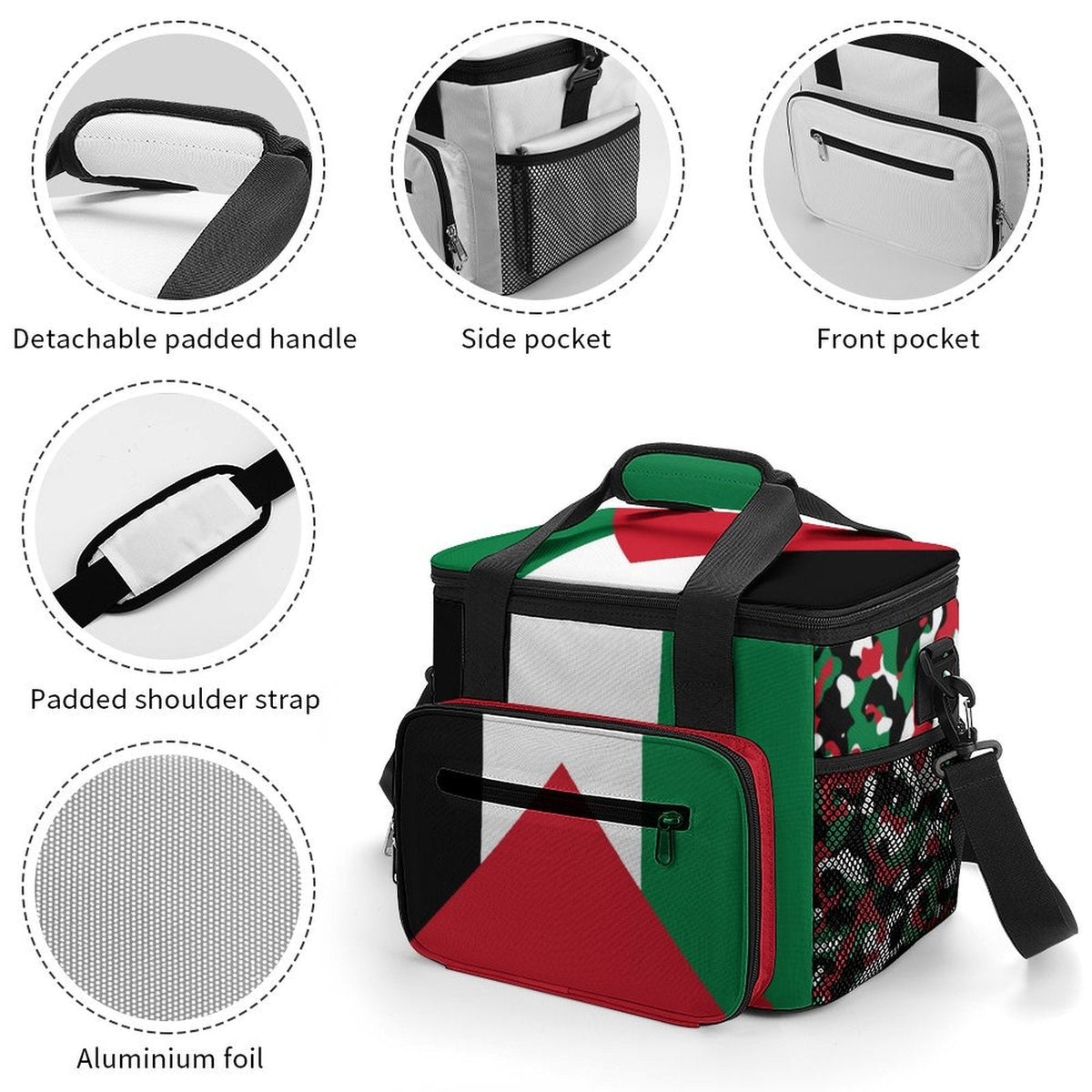 Palestine Flag Insulated Cooler Bag - Conscious Apparel Store