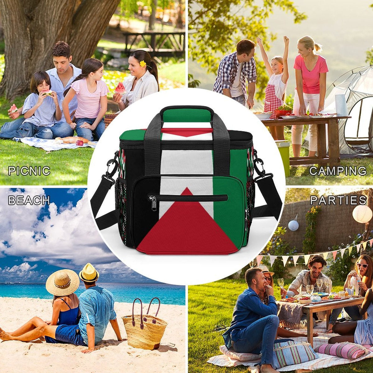 Palestine Flag Insulated Cooler Bag - Conscious Apparel Store