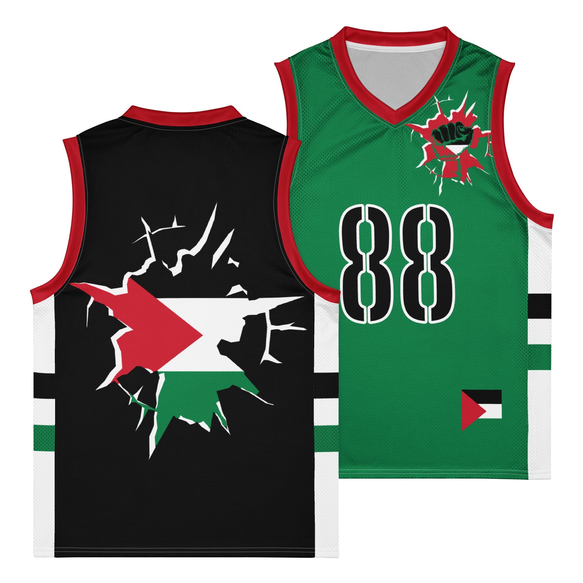 Palestine Flag Premium Sport Jersey Tank Top - Conscious Apparel Store