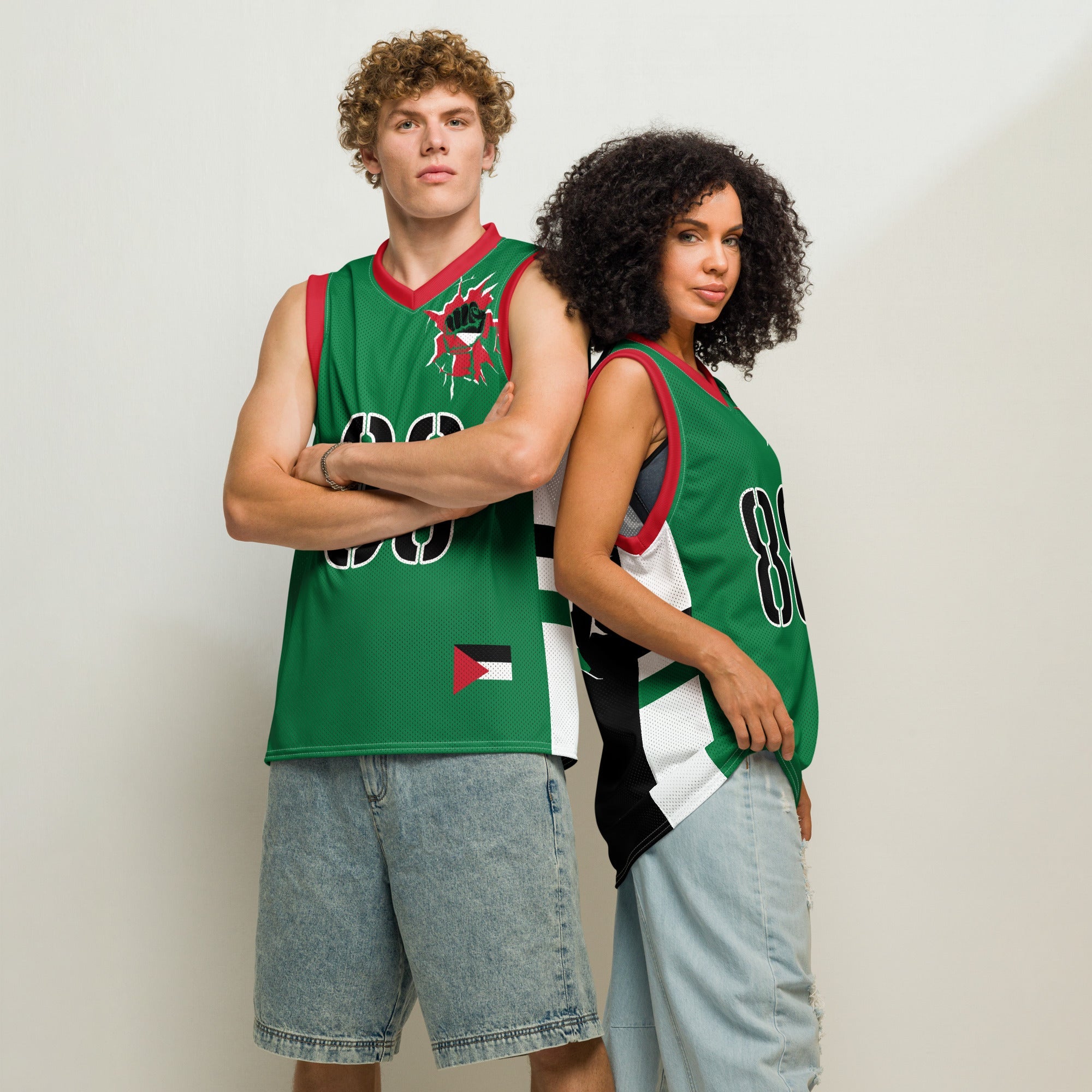 Palestine Flag Premium Sport Jersey Tank Top - Conscious Apparel Store