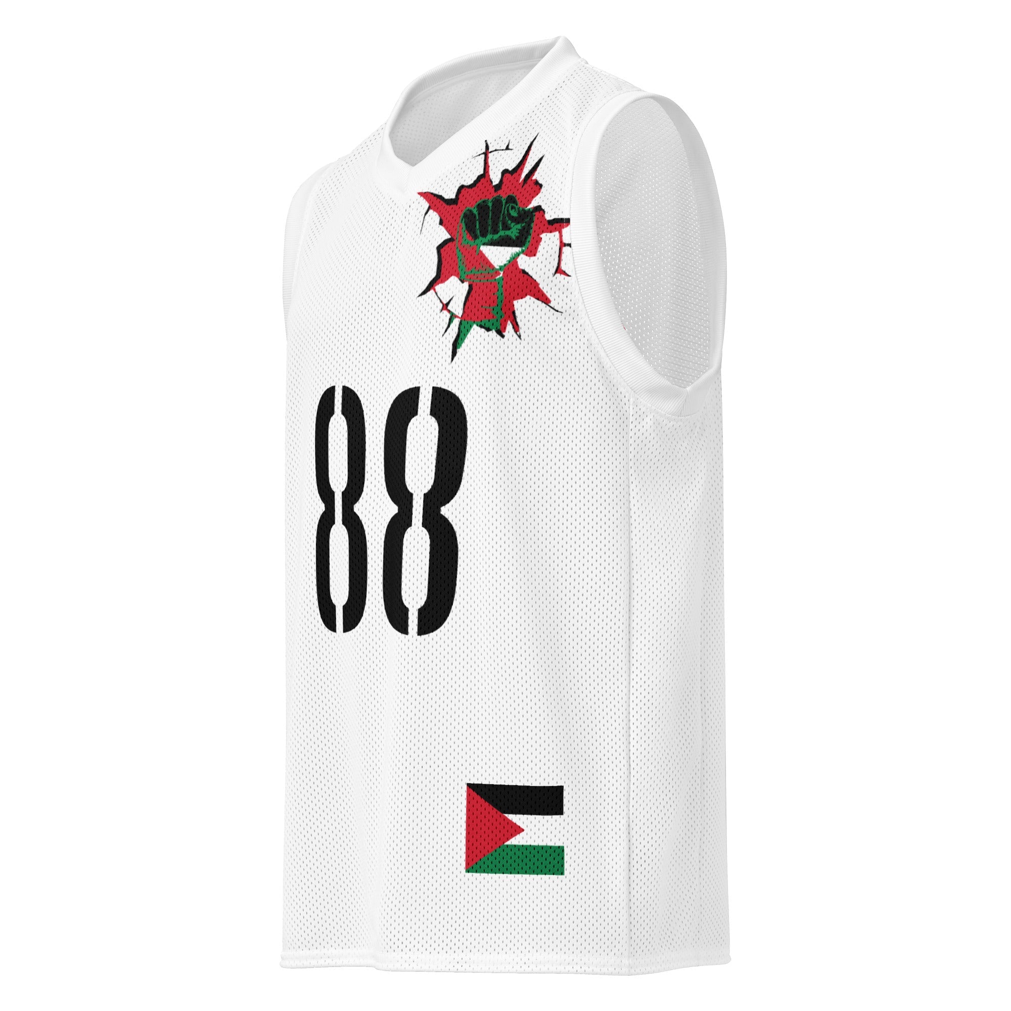 Palestine Flag (White) Premium Sport Jersey Tank Top - Conscious Apparel Store