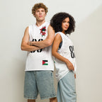 Palestine Flag (White) Premium Sport Jersey Tank Top - Conscious Apparel Store