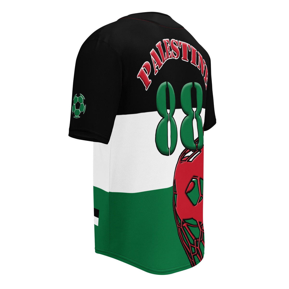 Palestine Football Themed Button-Down Sport Jersey - Conscious Apparel Store