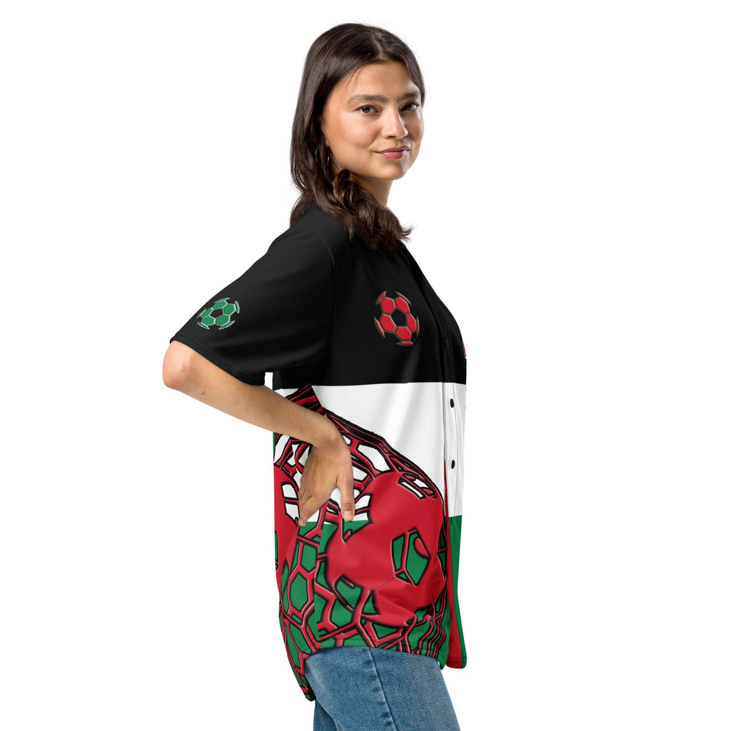 Palestine Football Themed Button-Down Sport Jersey - Conscious Apparel Store
