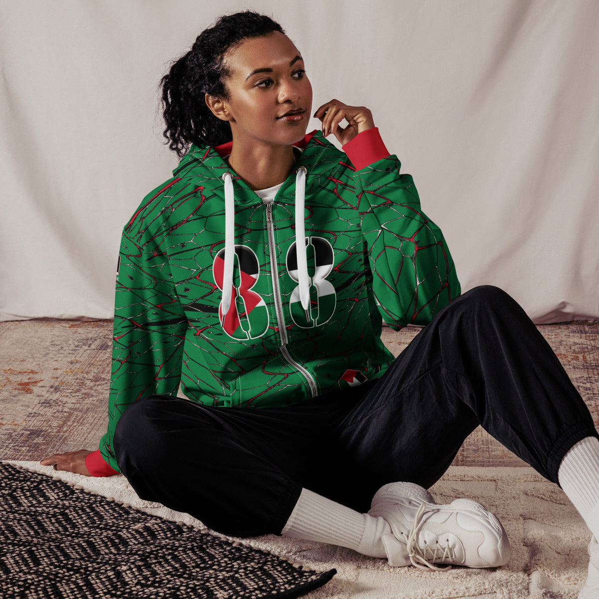 Palestine Football Unisex zip hoodie - Conscious Apparel Store