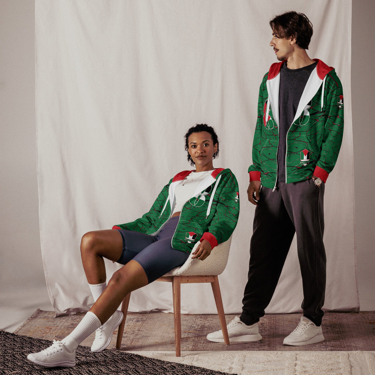Palestine Football Unisex zip hoodie - Conscious Apparel Store