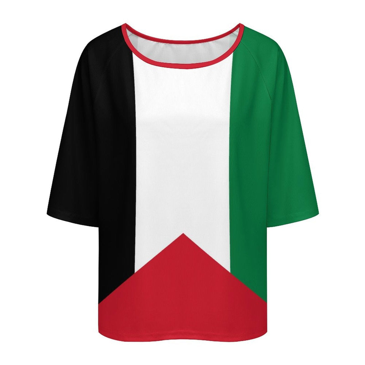 Palestine Women’s Loose Half-Sleeve Boat Neck T-Shirt - Conscious Apparel Store
