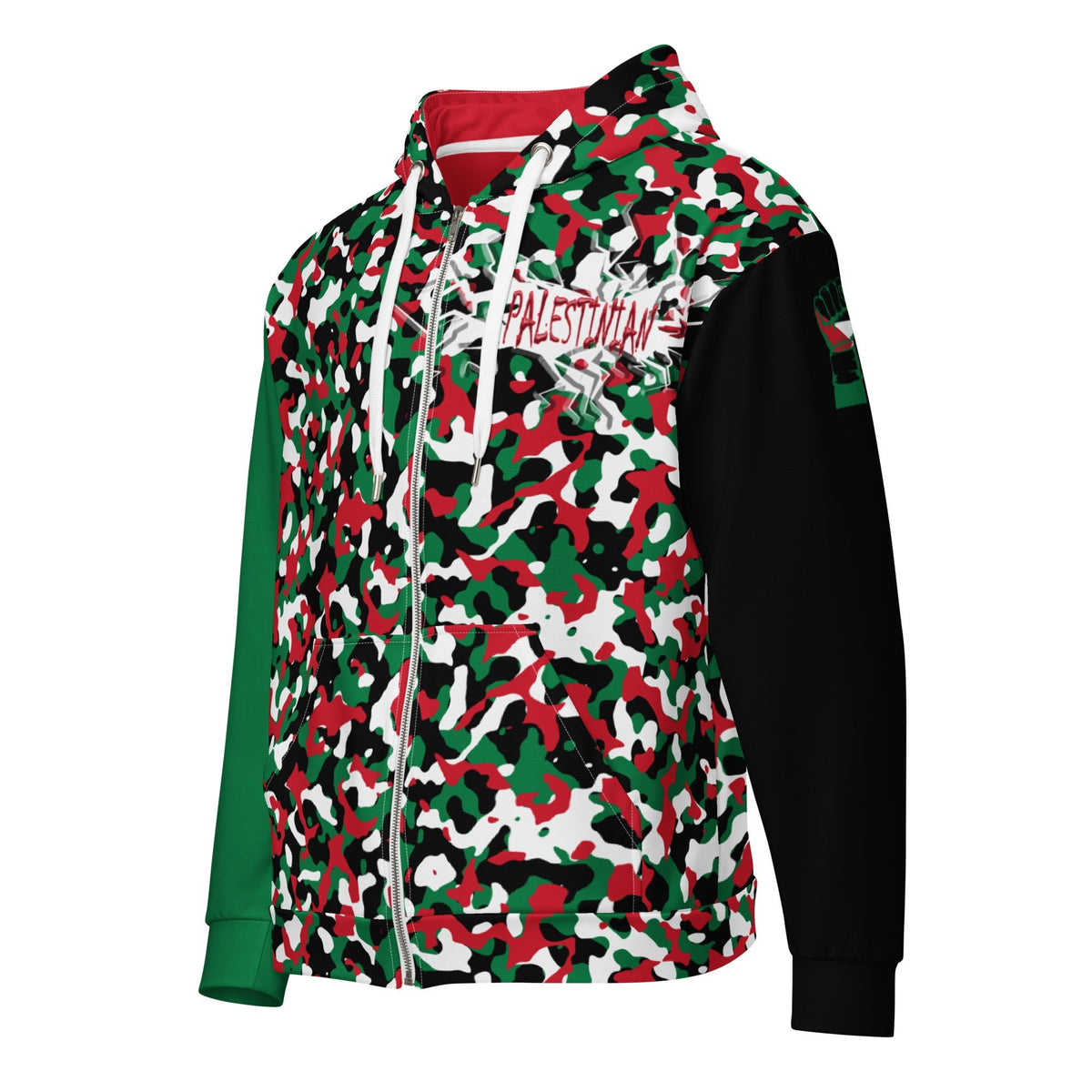 Palestinian Flag Camo Unisex zip hoodie - Conscious Apparel Store
