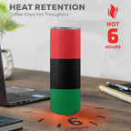 Pan African Flag 20oz Tall Skinny Tumbler with Lid and Straw - Conscious Apparel Store