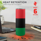Pan African Flag 20oz Tall Skinny Tumbler with Lid and Straw - Conscious Apparel Store