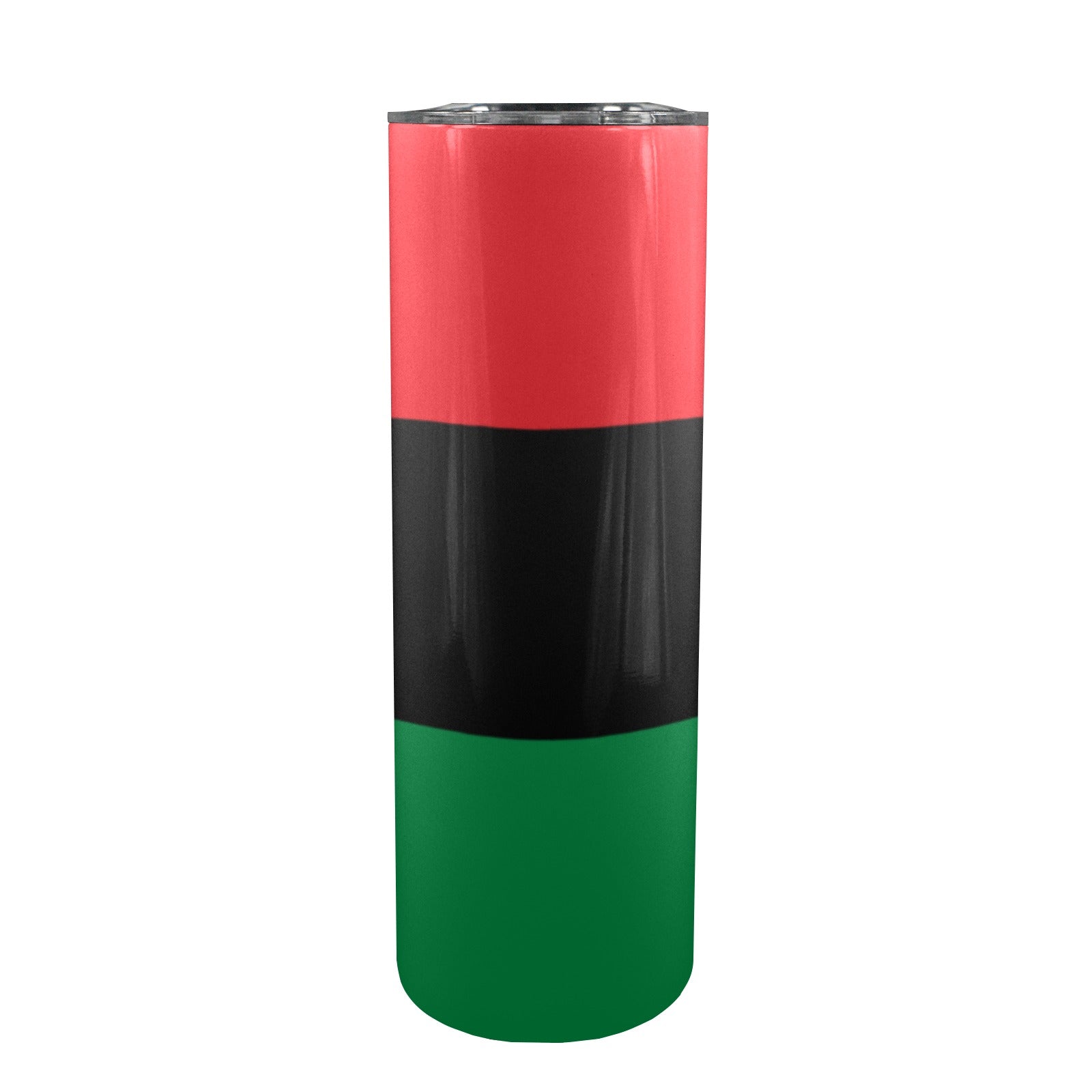 Pan African Flag 20oz Tall Skinny Tumbler with Lid and Straw - Conscious Apparel Store