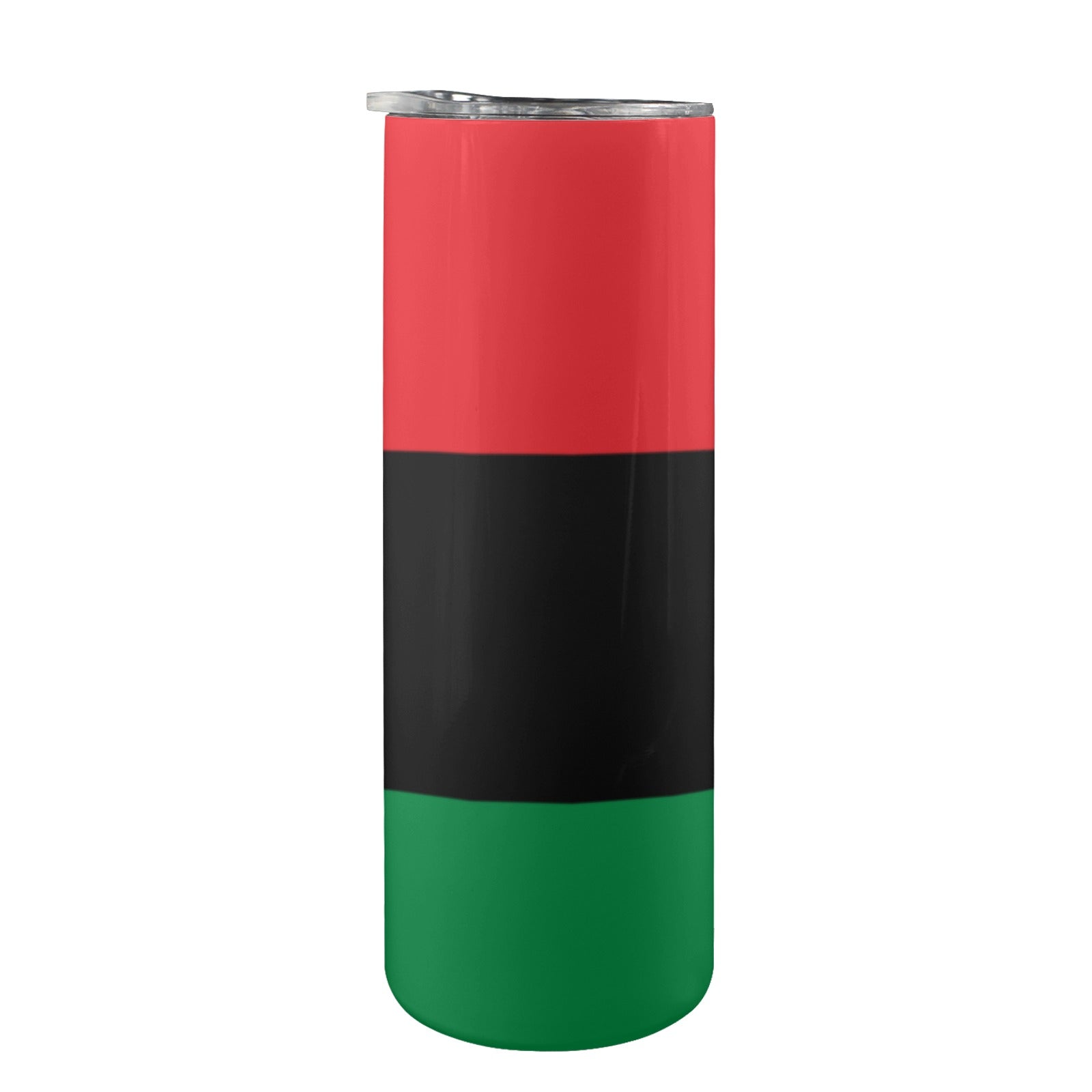 Pan African Flag 20oz Tall Skinny Tumbler with Lid and Straw - Conscious Apparel Store