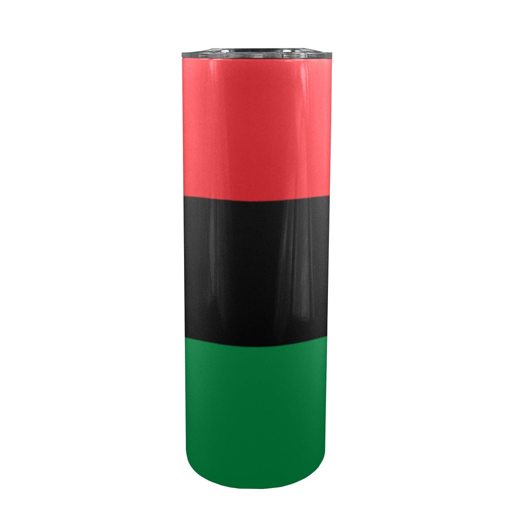 Pan African Flag 20oz Tall Skinny Tumbler with Lid and Straw - Conscious Apparel Store