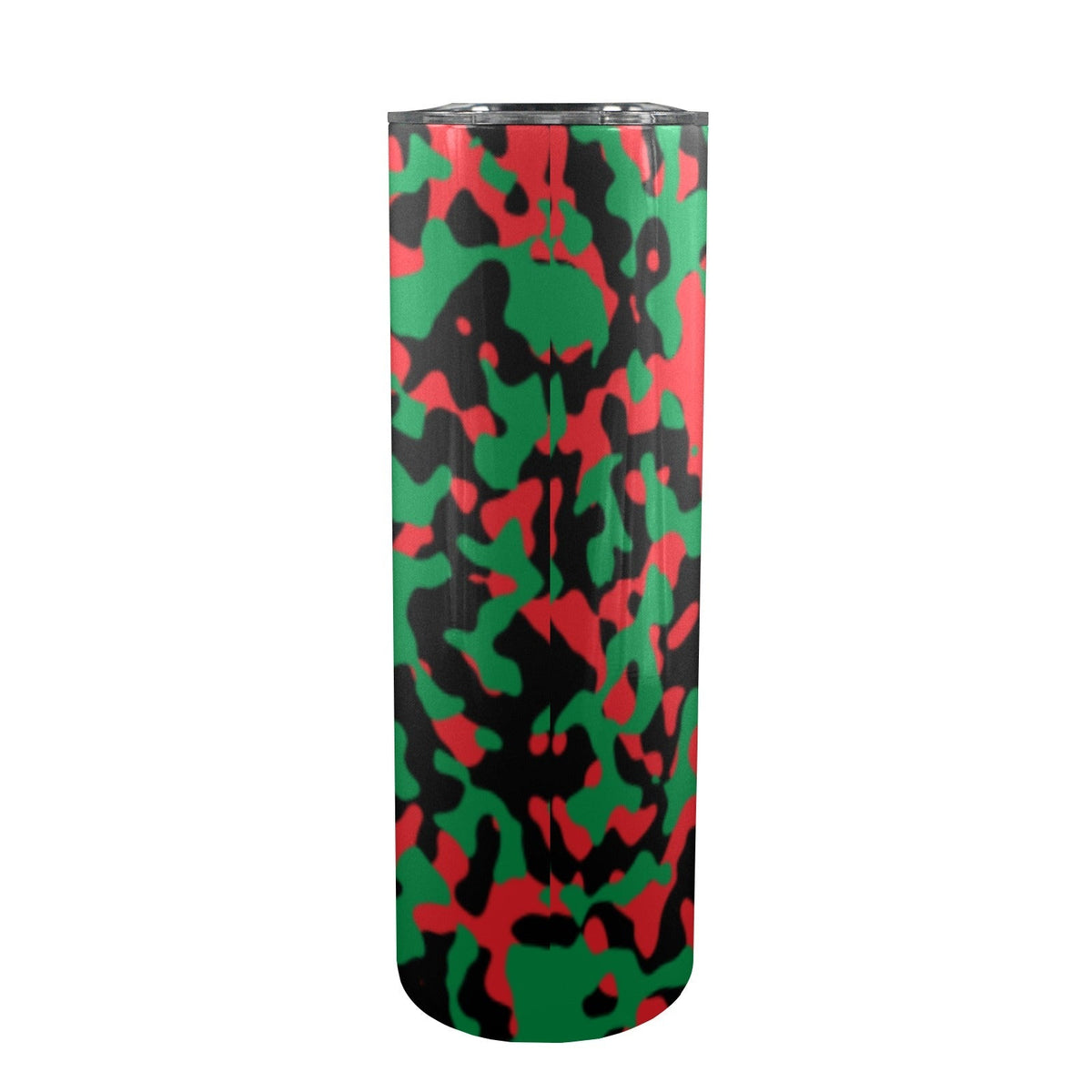 Pan African Flag Camo 20oz Tall Skinny Tumbler with Lid and Straw - Conscious Apparel Store